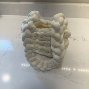 Cream Braided Handbag